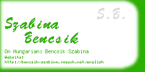 szabina bencsik business card